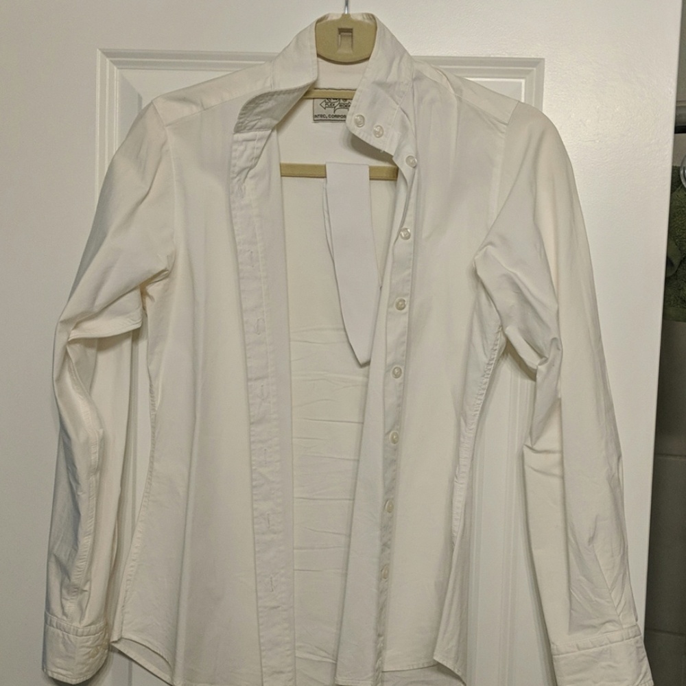 White Riding Show Shirt with Collar